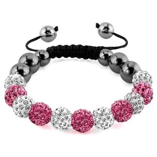 Cheap 10 mm g34sng white black Hematite Fashion mixed Bracelets Bangles men women AB clay hotsale lot crystal