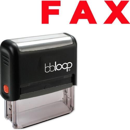 BBloop "FAX" Bold Self-Inking Stamp, Rectangular, Laser Engraved, BLUE