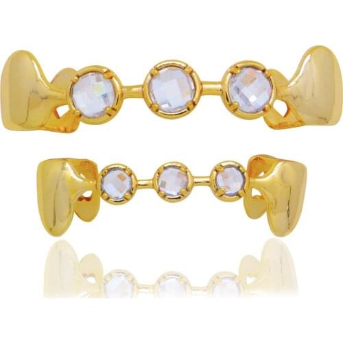 European And American New Hollow hip-hop HIPHOPgrillz Plating Golden Halloween Funny Teeth