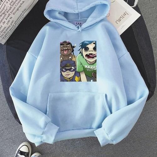 Gorillaz Hoodie Unisex Ullzang Korean Style Harajuku Oversized Sweatshirt casual Fashion Loose Punk Clothes Graphic Hoody Tops