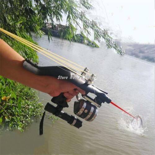 Powerful Laser Slingshot Black Hunting Bow Catapult Fishing Bow Outdoor Powerful Slingshot For Shooting Crossbow Bow New