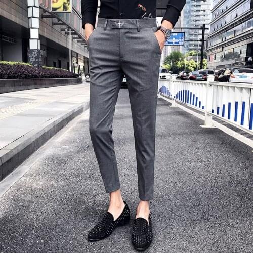 Mens Pants High Quality Formal Pants Mens Business Pants Office Casual Social Pants Mens Classic Pants Ankle Pants