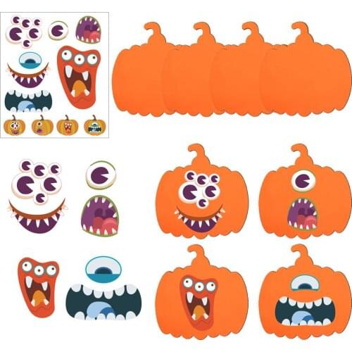 Halloween Pumpkin Facial Mask Sticker Kids DIY Party Decorative Sticker to Decor Living Room Window Decor Pumpkin party home