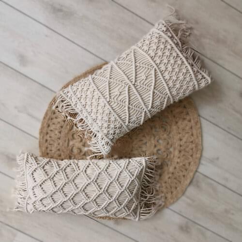 Hand-woven Cushion Covers Linen Macrame Pillowslip 100% Cotton Pillowcase Geometry Bohemia Style Pillow Cover Home Decor 30*50cm