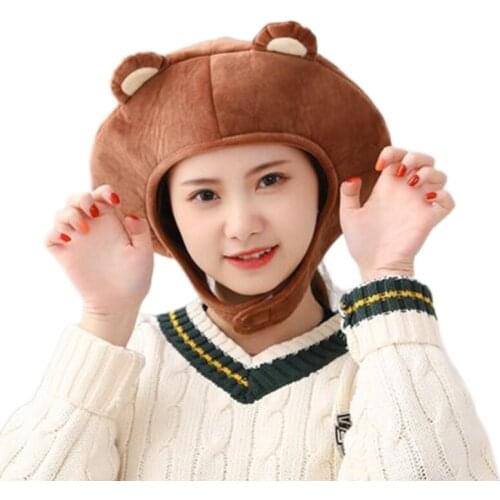 Novelty Funny Cartoon Animal Short Plush Hat Ears Hood Headgear Cap Holiday Cosplay Photo Props