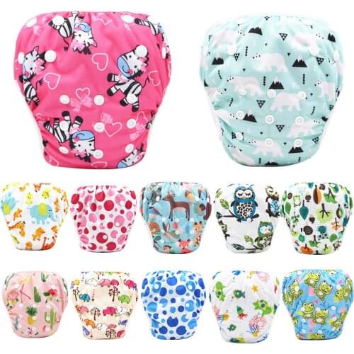 Newborn Diapers Baby Swimwear Shorts Toddler Baby Boy Girls Swim Diapers Polyester Reuseable Adjustable for Baby Swimming Lesson