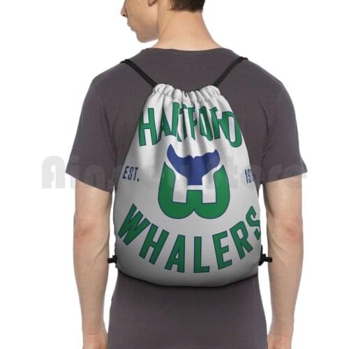 Whalers Ct Backpack Drawstring Bag Riding Climbing Gym Bag Hockey Puck Stick Whalers National Hockey League Ice Ice Hockey