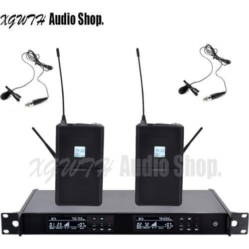 UHF Wireless Microphone System with UR24D Mic Mics Cordless Karaoke 2 Handheld Lavalier Microphone Stage Performance