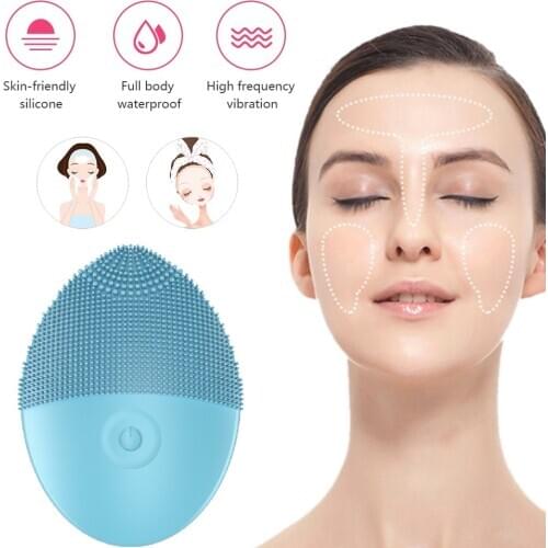 Sonic Face Brush Silicone Electric Facial Washing Cleansing Brush Version Electric Deep Cleaning Waterproof Skin Care Tool