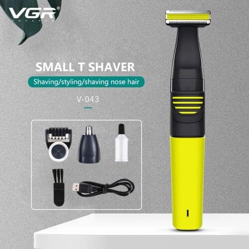 VGR V-043 2 In 1 Hair Clipper Electric Nose Trimmer Hair Shaving Machine Hair Cutting Tools Mustache Trimer Rechargeable USB