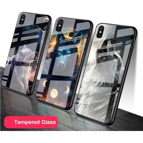 The Wolf Tempered Glass Phone Case For Redmi Note 5 6 7 8 9 Pro Note8T Note9S Redmi8 9 Cover Shell