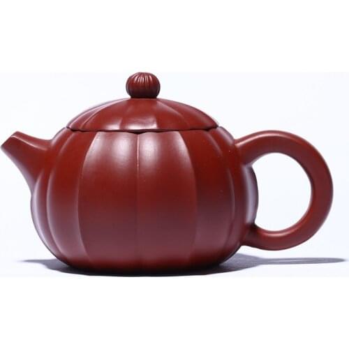 Yixing Purple Clay Pot Hand-made Teapot Kung Fu Tea Set Raw Ore Dahongpao Tendon Pattern Xishi Pot Chinese Tea Set