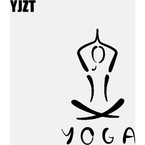 YJZT 8.7CM*13.6CM Yoga Meditation Buddhism Hinduism Hindu Vinyl Decal Car Sticker Black/Silver C3-1531