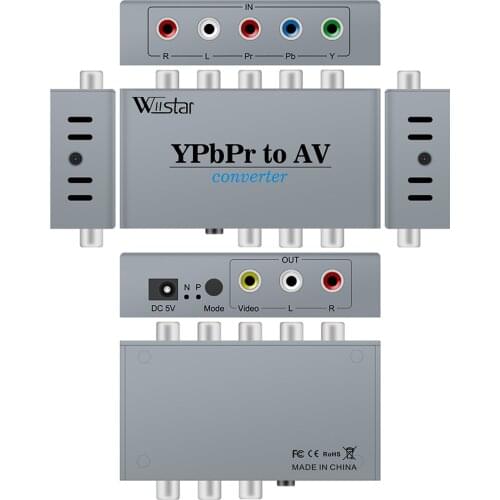 YPBPR to CVBS Video Converter 1080P Audio Video Component to AV Adapter for TV Projector Monitor Converters