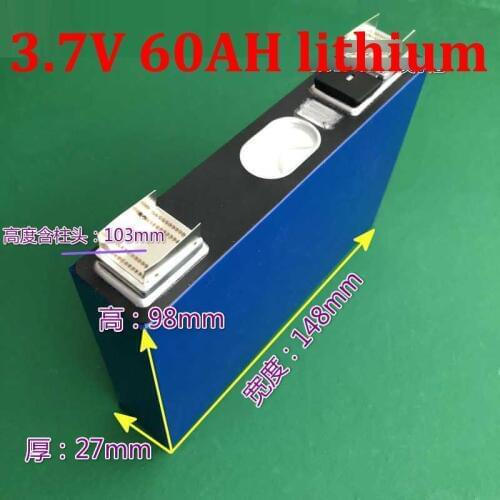 1pcs 3.7V 60Ah Lithium ion bateria 5C 300A discharger for DIY 24V 36V scooter electric high power yachts Tourist boats car kayak
