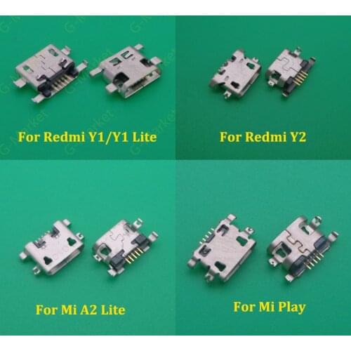 2pcs For Xiaomi Mi A2 Lite /Mi Play/Redmi Y1 lite Y2 micro USB Charging Charge Port Connector Jack socket power plug Repair Part