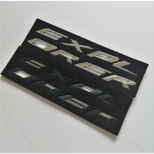 3D EXPLORER Letters Hood Emblem Silver Chrome Black Logo Sticker For 2011 2012 2013 2014 2015 2016 2017 Ford Explorer Sport