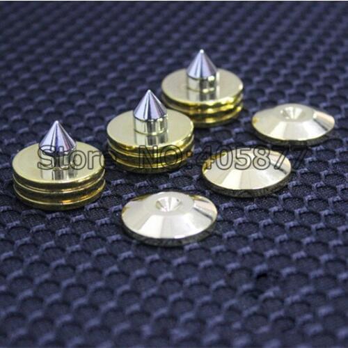 6Set Brass Gold Plated Speaker Spike Stand Spikes Isolation Cone Feet Base hifi