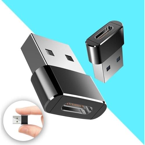 2PCS USB-C Type C Female to USB Male Adapter For iPhone 12 11 Samsung Huawei Converter Laptop Cumputer Charger Phone Connector