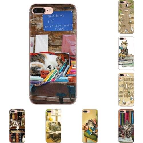Cats And Library Tree TPU Cases Covers For Xiaomi CC9 CC9E Mi 3 4 4i 5 5S 6 6X 8 9 SE Play Plus Pro Lite A1 Mix 2 Note 3