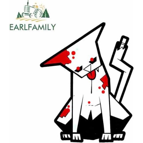 EARLFAMILY 13cm x 9.8cm Zombie Pet Kitty Cat Car Stickers Waterproof Decal Bumper Anime Occlusion Scratch Vinyl Car Wrap Decor