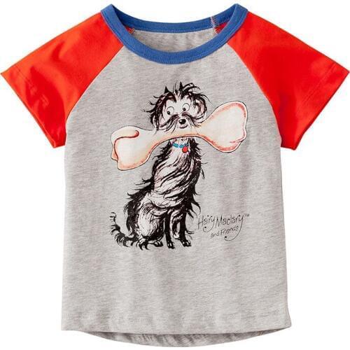 Little Maven New Summer Kids Clothing Short O-neck Doggy Bone Pinted Knitted Cotton 3 Colors Quality Boys Casual Tshirt Tee