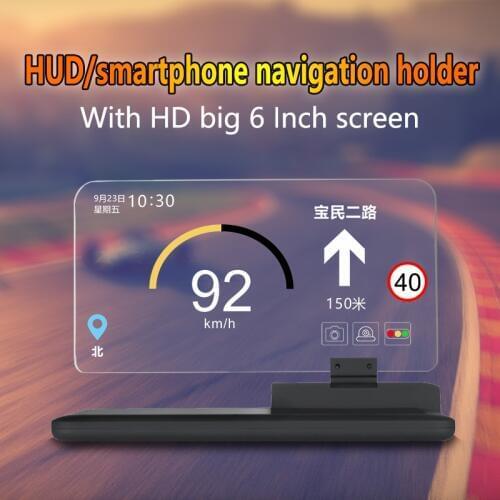 H6 Car HUD Head-Up Display Car OBD2 Digital Car Speedometer Speed Projector Warning Car Auto HUD OBD 2 Display with Holder