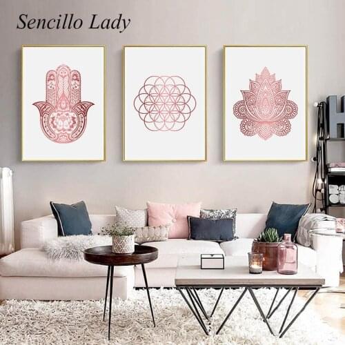 Hamsa Life of Flower Yoga Canvas Art Poster Abstract Decorative Print Wall Painting Decoration Picture Nordic Modern Room Decor