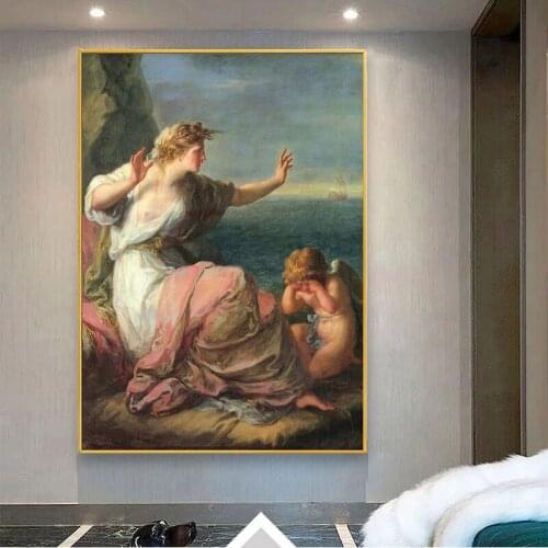 Famous Oil Painting Ariadne Abandoned By Theseus Neoclassical Paintings Print Poster Wall Art Picture for Living Room Home Decor