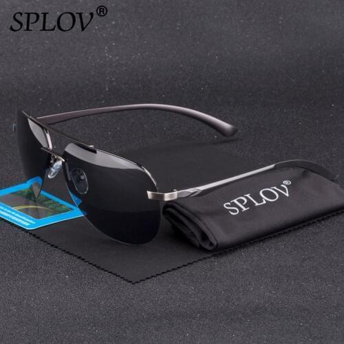 SPLOV Classic Pilot Sunglasses For Men And Women Polarized Aluminium Magnesium Spring Legs Eyewear Gafas De Sol UV400 No Case