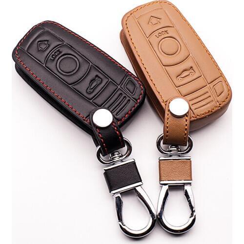 3 buttons leather car remote key case Cover for BMW 1/3 5series X1 X3 X5 X6 Z4 Smart remote control protect shell starline a93