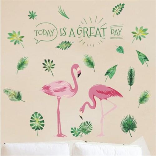 Beautiful Flamingo Bird Wall Stickers Home Decoration For Office Living Room Bedroom Animal Mural Art Diy Safari Wall Decal
