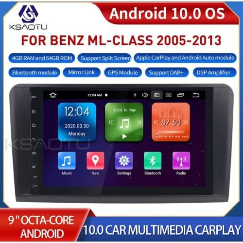 KSAOTU 9004 9" 8-Core Android 10.0 Car Stereo Carplay DSP DAB+ GPS WiFi USB DVB-T 4G TPMS Canbus OBD2 For BENZ ML-CLASS