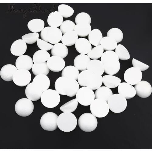 MagiDeal 60 Piece 5cm 10cm Blank White Half Round Styrofoam Balls Craft Balls for Crafting Modeling DIY Christmas Party Decor