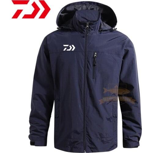 2021 Daiwa Men Autumn and Winter Fishing Jacket Outdoor Sport Breathable Waterproof Hooded Travel Mountaineering Fishing Clothes