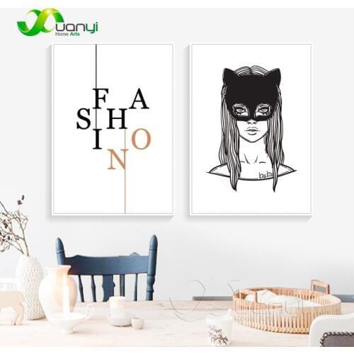 Nordic Letter Canvas Wall Art Oil Painting Modern Nordic Posters Wall Decoraction For Living Room Home Cuadros Picture Unframed