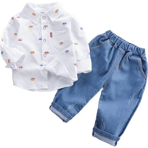 New Autumn Baby Boys Cartoon Clothes Suits Toddler Infant Clothing Kids Cute Car T Shirt Pants 2Pcs/sets Children Casual Costume