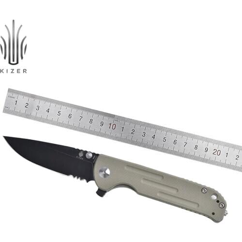 Kizer knife survival justice V4543N2 2020 new outdoor knife brown g10 handle high quality flipper opening hand tool