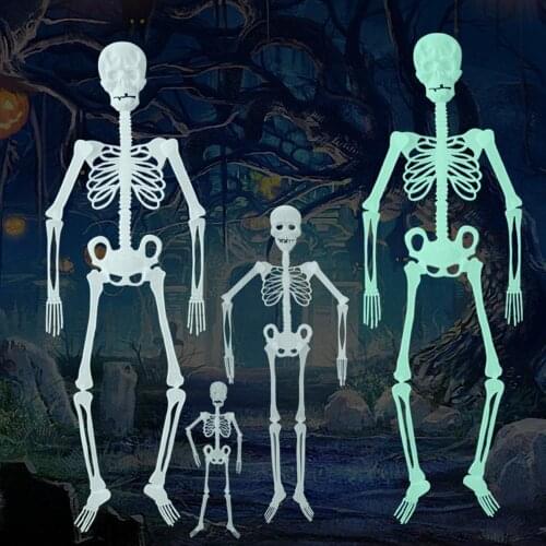 Wholesale 1Pc Horror Luminous Movable Skull Skeleton Halloween Props Glow halloween eve Scary Halloween Decoration