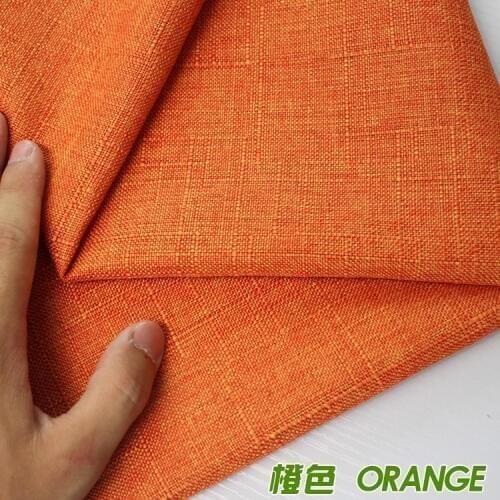 Orange Compound lining Linen Fabric Sofa Cushion Fabirc Sewing Cloth Outdoor Linen Blend Fabric Upholstery 58" wide Per Yard