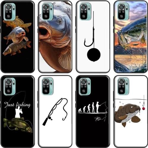 Carp Fish Fishing rod For Xiaomi Redmi Note 9 8 Pro 8T 9S 7 6 K40 10 Pro Case For Redmi 9A 8A 7A 9T 9C 9 Coque