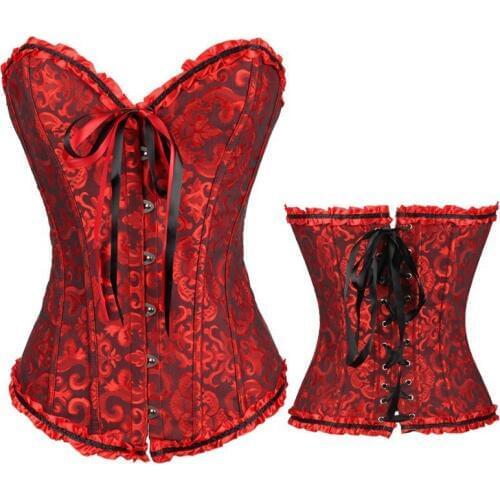 Sexy Lingerie Women Steampunk Corset Gothic Plus Size Corsets Lace Up Boned Overbust Bustier Waist Cincher Ropa Gotica Mujer