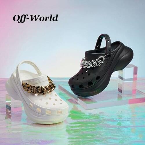 Women Platform Slippers Shoes Garden Shoes Wedges Beach Antiskid Girls Chain Clogs Flip Flops Fashion Summer Sandals For Women