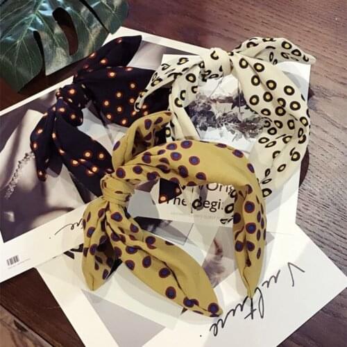 Leopard Dot Printing Headband Headwrap Colorful Wide-brimmed Soft Cloth Plaid Bunny Ear Hair Hoops Headwear Headband Wholesale