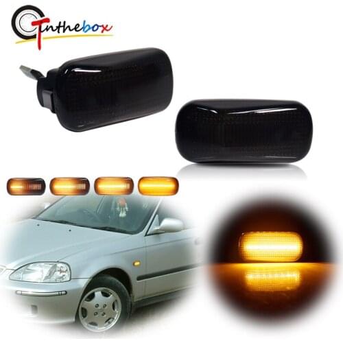 Amber LED Car Front Side Marker Lights Sequential Turn Signal Lights For Honda Acura Accord Jazz Civic EP3 TypeR or SI Hatchback