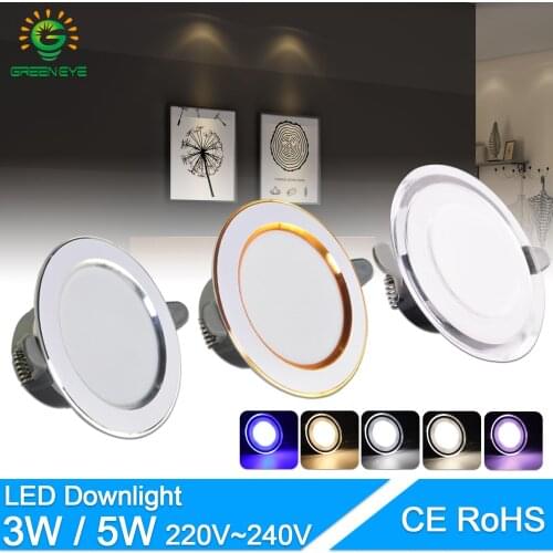 LED Downlight 3W 5W 3000k 4000k 6500k Downlight AC 220V-240V led Downlight Kitchen living room Indoor led recessed downlight