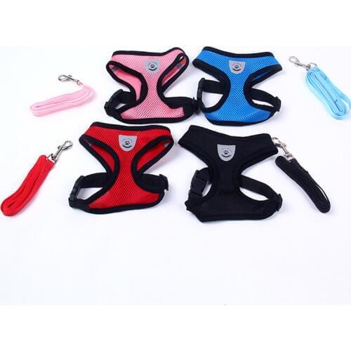 Breathable Small Dog Pet Harness and Leash Set Puppy Cat Vest Harness Collar For Chihuahua Pug Bulldog Pet Products Arnes Perro