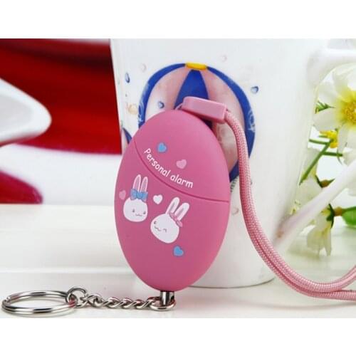 Wonderful Pink/Blue Cartoon Printed Keychain Alarm 120DB Emergency Self Defense Personal Alarm Anti-wolf Alarm for Women Kids