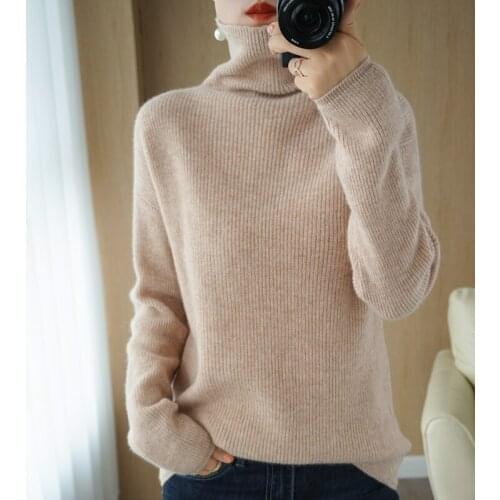 New style 100% woolen sweater women pure color wild sweater autumn and winter pullover thick sweater loose bottoming shirt