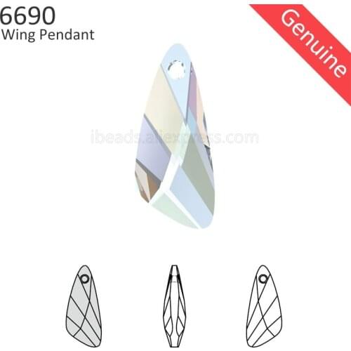 1 piece) 100% Original Crystal from Swarovski 6690 Wing pendant made in Austria loose beads rhinestone for DIY jewelry making
